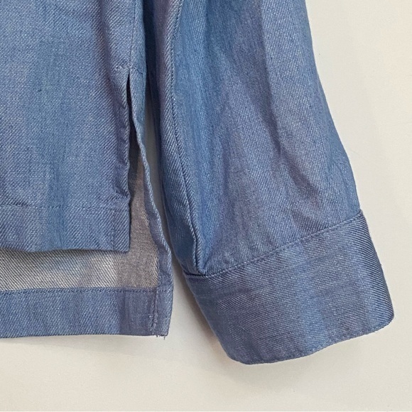 Maven West‎ Blue Denim Lace-Up Blouse S Casual Streetwear Normcore Loose Fit - Picture 6 of 10